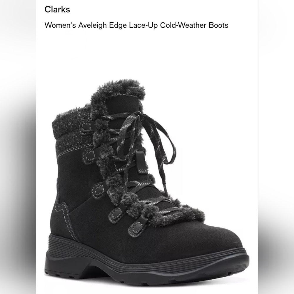 Clarks
Women's Aveleigh Edge Lace-Up Cold-Weather Boots Size 9.5M NIB